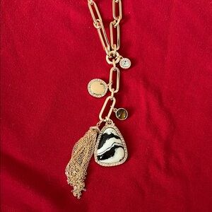 Lane Bryant Gold and Black Chain-Link Necklace